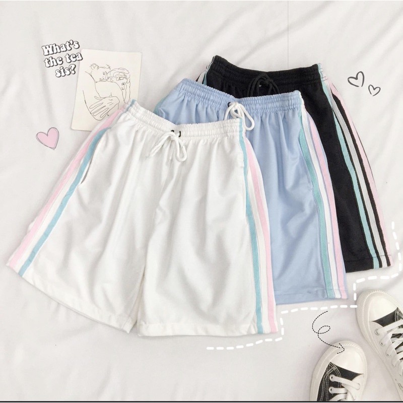 Quần Short Phối Sọc 3 Line Color Unisex (3 Màu) ❤️ FREESHIP ❤️