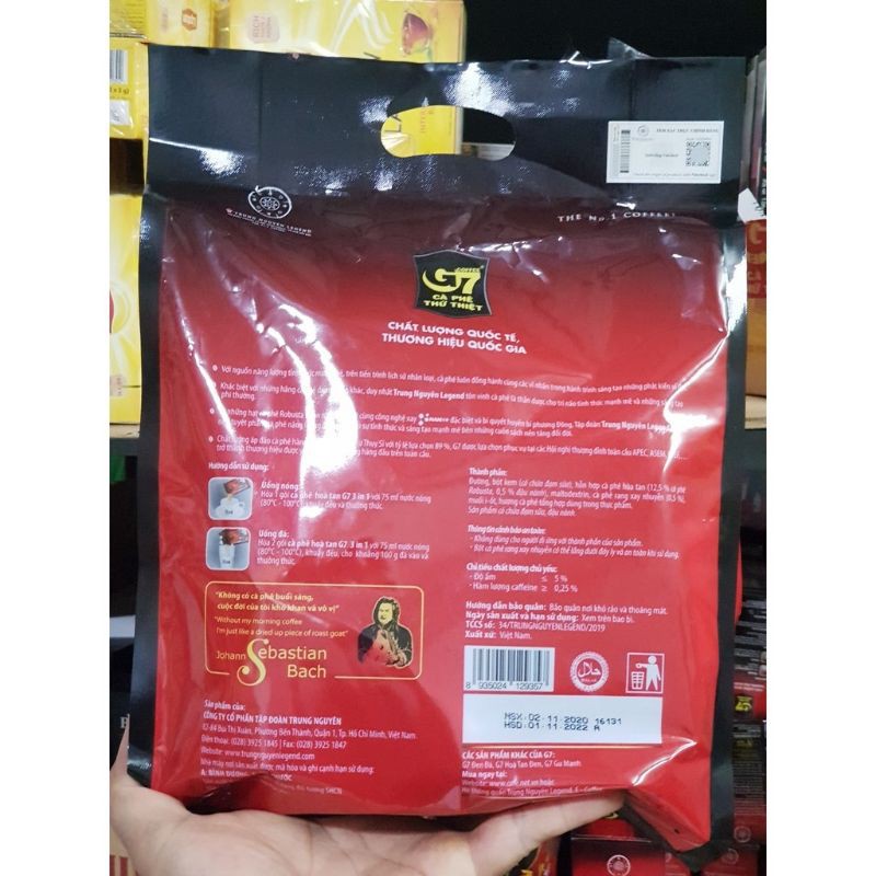 Cà phê hoà tan G7 3in1 bịch 50 gói Trung Nguyên date tháng 7 năm 2023 | BigBuy360 - bigbuy360.vn