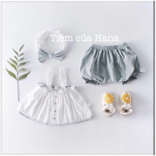 BỘ THÔ BÉ GÁI KÈM BĂNG ĐÔ MÀU TRẮNG- XANH MINT