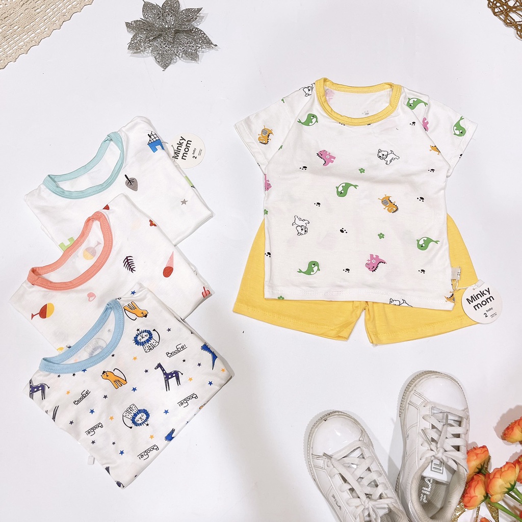 Quần áo bé trai bé gái tay ngắn Avarler quần áo sơ sinh bé gái chất liệu thun lạnh thoáng mát mùa hè