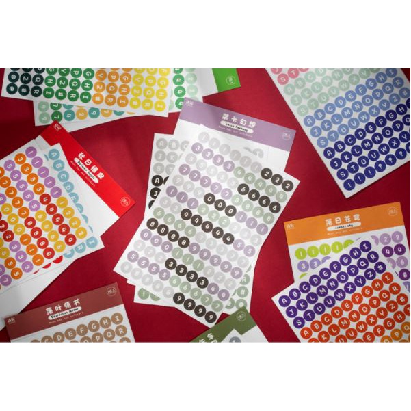 Sticker dot gồm chữ và số