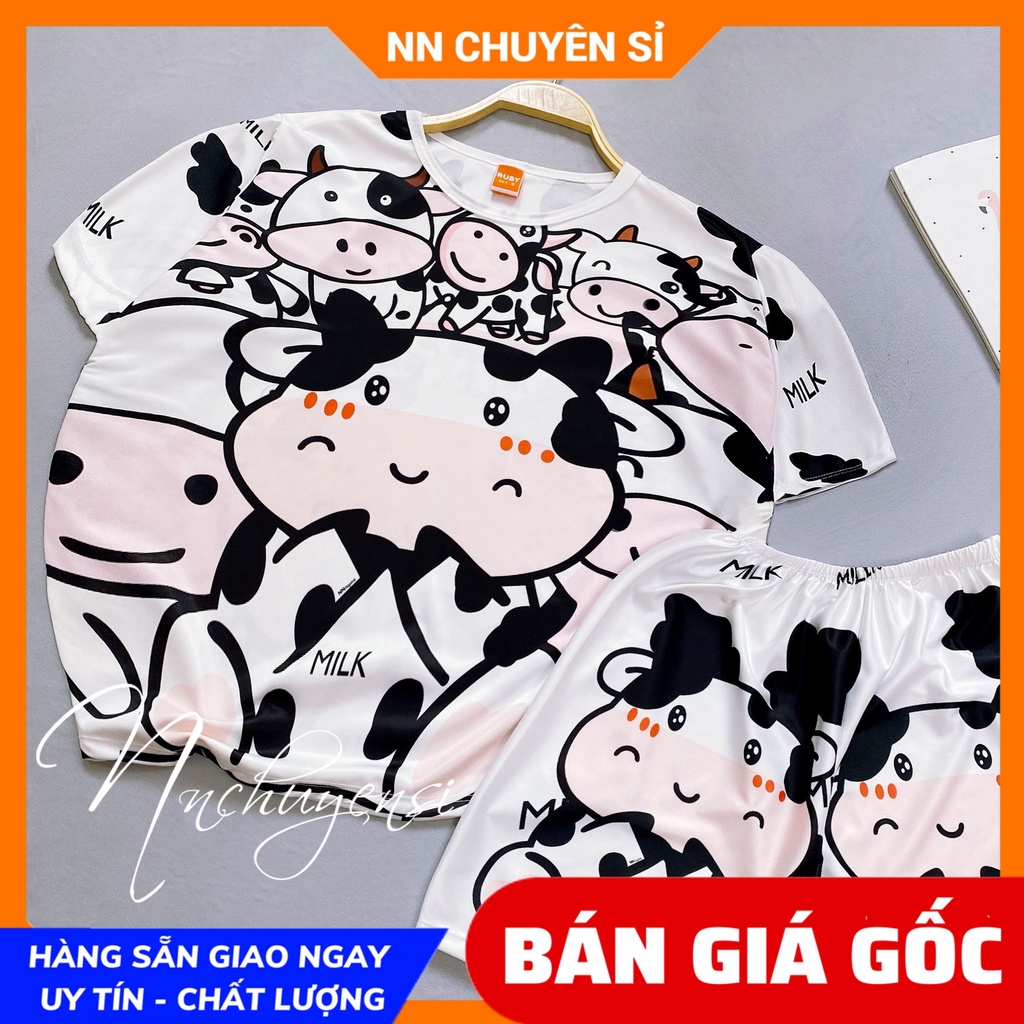 Bộ bò sữa cho bé trai bé gái &amp; người lớn đến 70 ký vải thun mềm mịn mát hình bò sữa unisex nam nữ DBRBD SIZE 6 ĐẾN XL