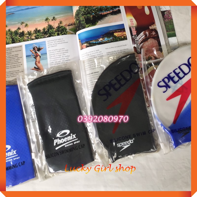 Mũ Bơi, Nón Bơi Silicon Hiệu Speedo, Phoenix Loại I Êm, Không Đau Đầu - Hàng Hàn Quốc - Lucky Girl shop