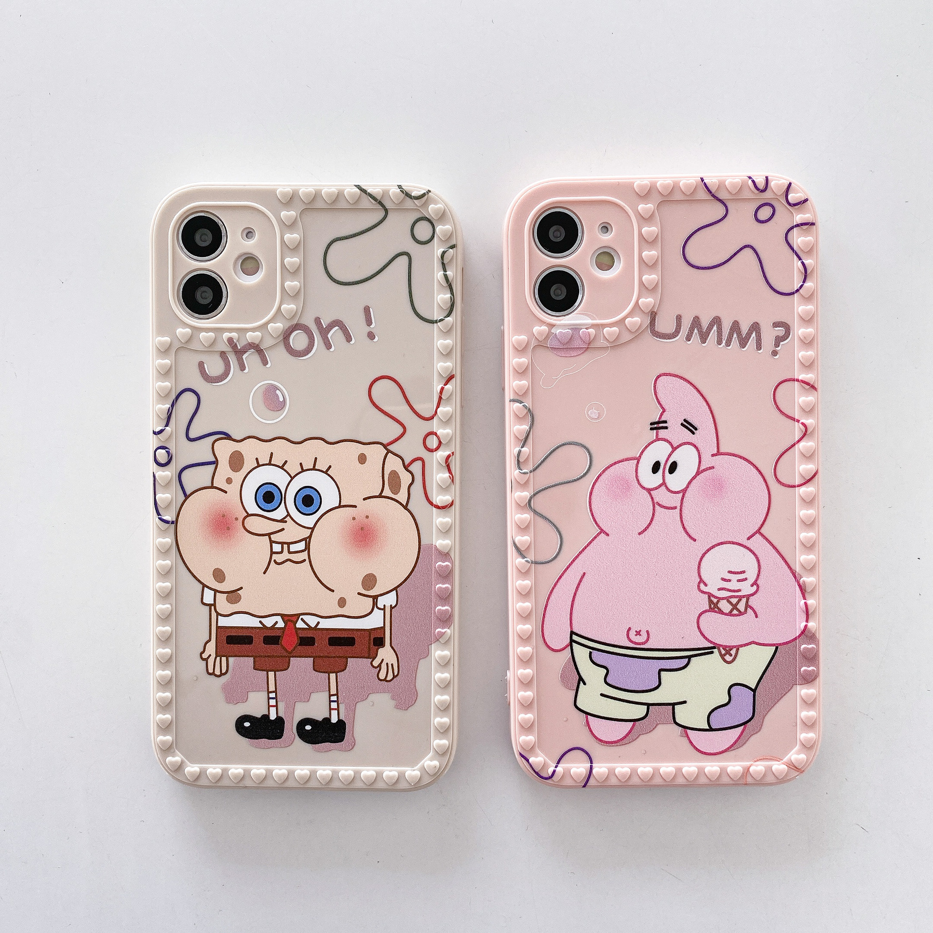 Ốp điện thoại silicone in khung ảnh Spongebob/bánh sao cho IPhone 12 Promax 11 Promax 11/8 Plus/12 Mini/7/8/X/XsMax