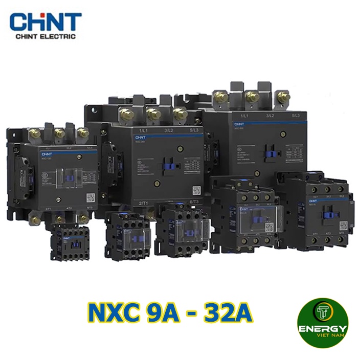 Công Tắc Tơ NXC 3P CHINT 9A, 12A, 16A, 18A, 22A, 25A, 32A - Khởi Động Từ NXC 3P CHINT