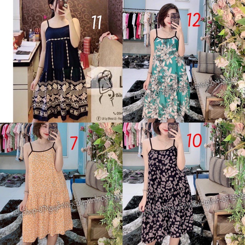 Váy lanh hai dây thái