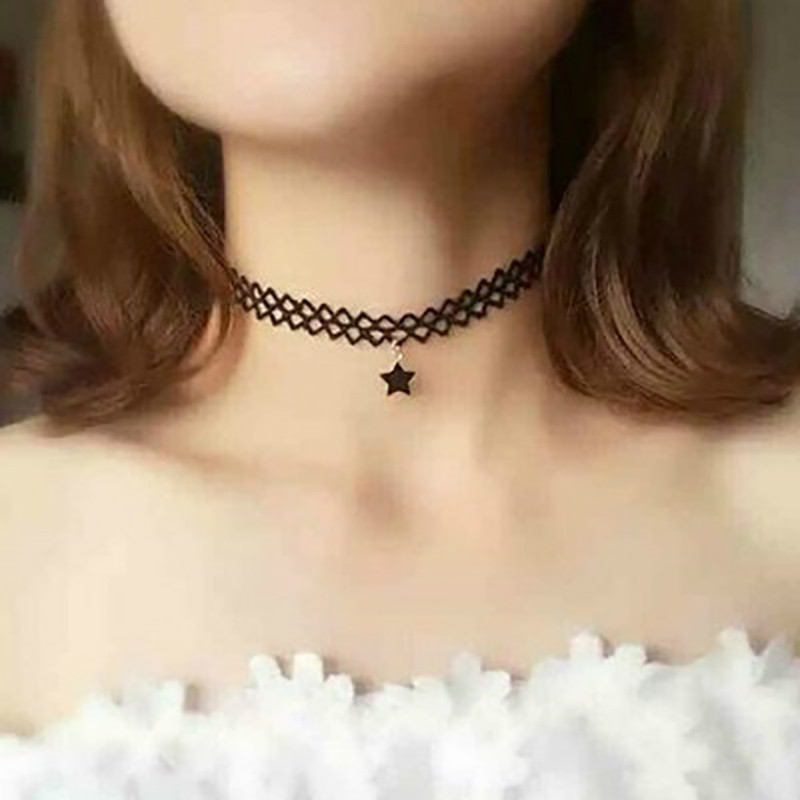 Vòng cổ choker mặt ngôi sao cá tính thời trang