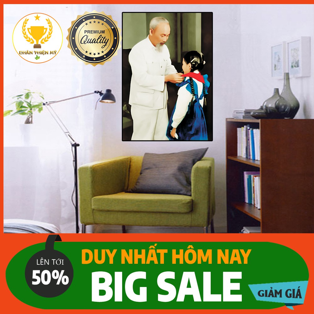 [GIẢM 50%] Tranh Bác Hồ thành phẩm có khung chất lượng thượng hạng độ phân giải cao !