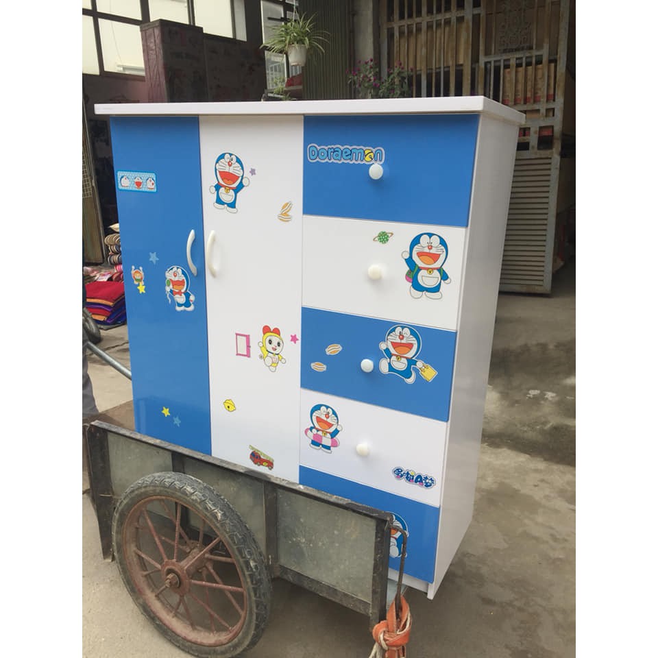 [Chỉ ship HN]  Tủ quần áo trẻ em nhựa Đài Loan 2 cánh 5 ngăn kéo cao cấp, siêu bền, kt 125*106cm  freeship