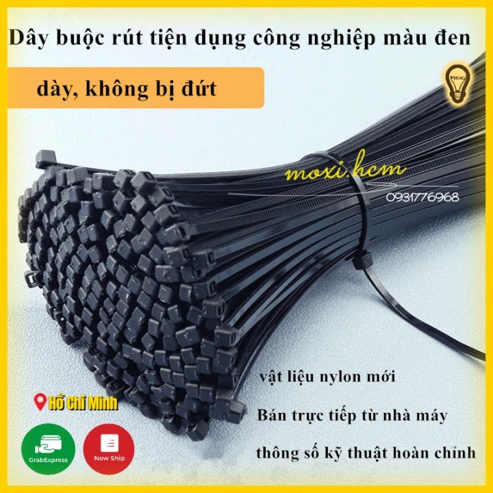[ HÀNG SẴN ] COMBO x 10 Dây rút nhựa đen 5x150mm dùng treo đèn , đồ vật tiện dụng MOXI.