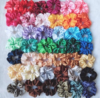 Dây cột tóc vải scrunchies phi lụa màu sắc nổi bật [ Hot Trend ]
