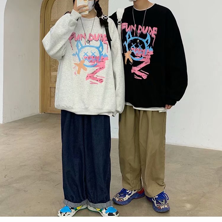 Áo tay dài dáng rộng thời trang phong cách hiphop Hàn Quốc cá tính năng động dành cho nam (M-5Xl)