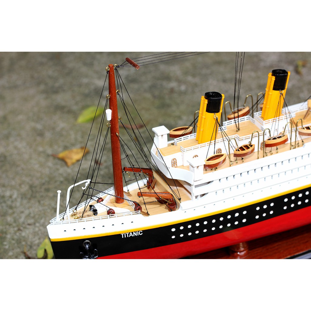 Mô hình tàu Titanic 60cm gỗ tự nhiên, du thuyền chở khách du lịch trên biển, đồ trang trí cao cấp