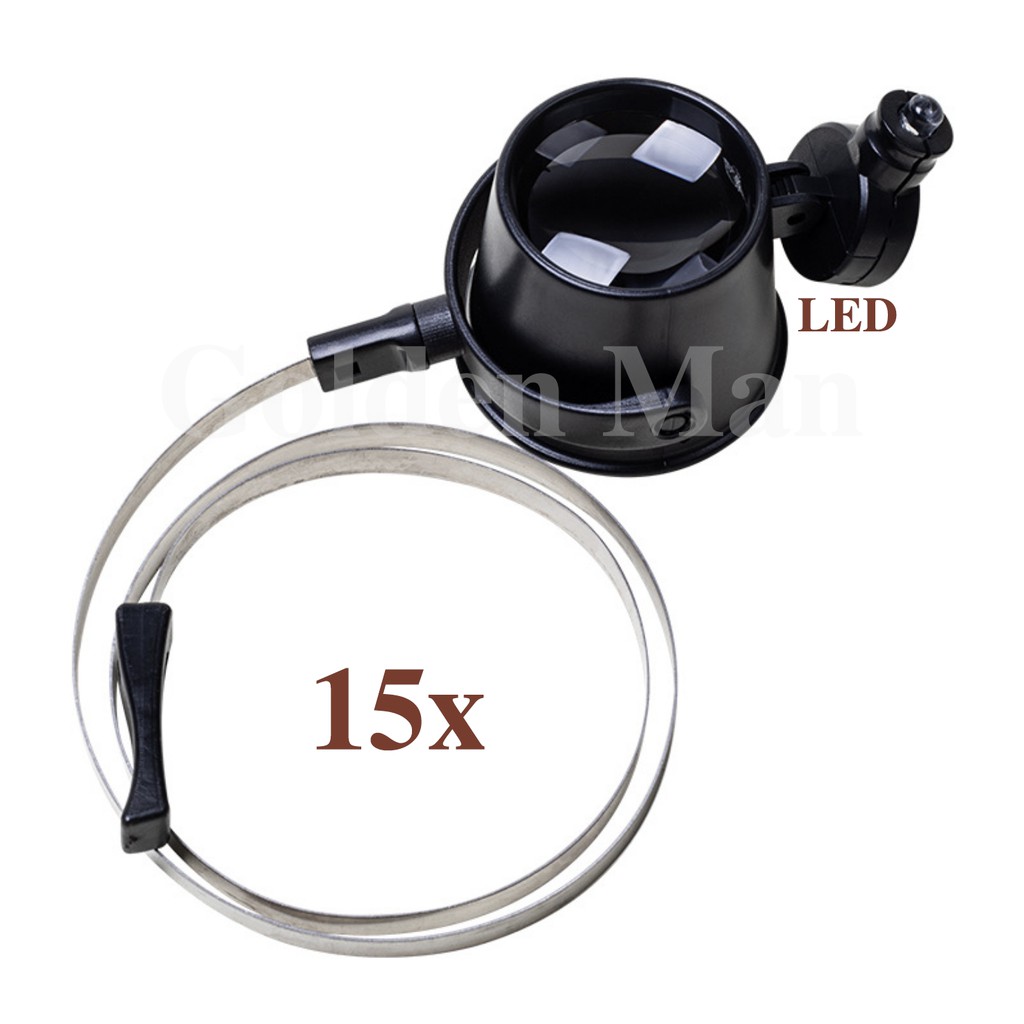 Kính lúp đeo mắt kỹ thuật x15 có đèn LED - dụng cụ sửa đồng hồ magnifier