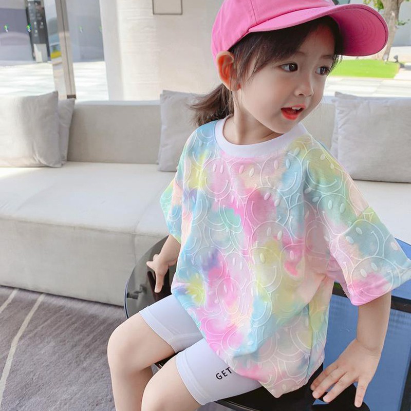 Đầm Công Chúa Mùa Hè Hàn Quốc Tay Ngắn Cổ Tròn Se7en Cho Bé Gái