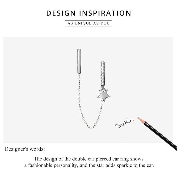 1 Bông Tai Bamoer 925 Hình Ngôi Sao bạc Đính Ngọc Trai Thanh Lịch Thời Trang 2020 New SCE914