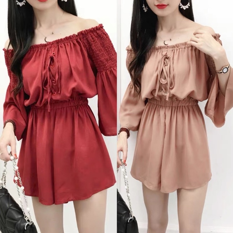 Jumpsuits phối dây thắt nơ ngực