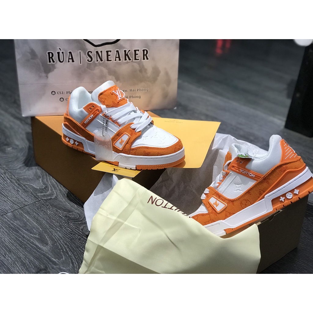 Siêu Phẩm Giày Thể Thảo Sneaker Lou.is Vu.it.ton L.V Trai.ner O.ran.ge SIêu Xinh Cao Cấp Ảnh Thật + freeship + Tặng Tất