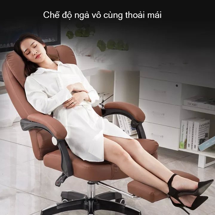 Ghế giám đốc,ghế văn phòng bọc da cao cấp có massage lưng chống mỏi,gác chân ngả lưng tựa đầu hàng nhập khẩu