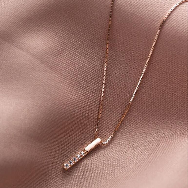 Dây chuyền mạ vàng / bạc mặt đính đá đơn giản thanh lịch dành cho nữ
