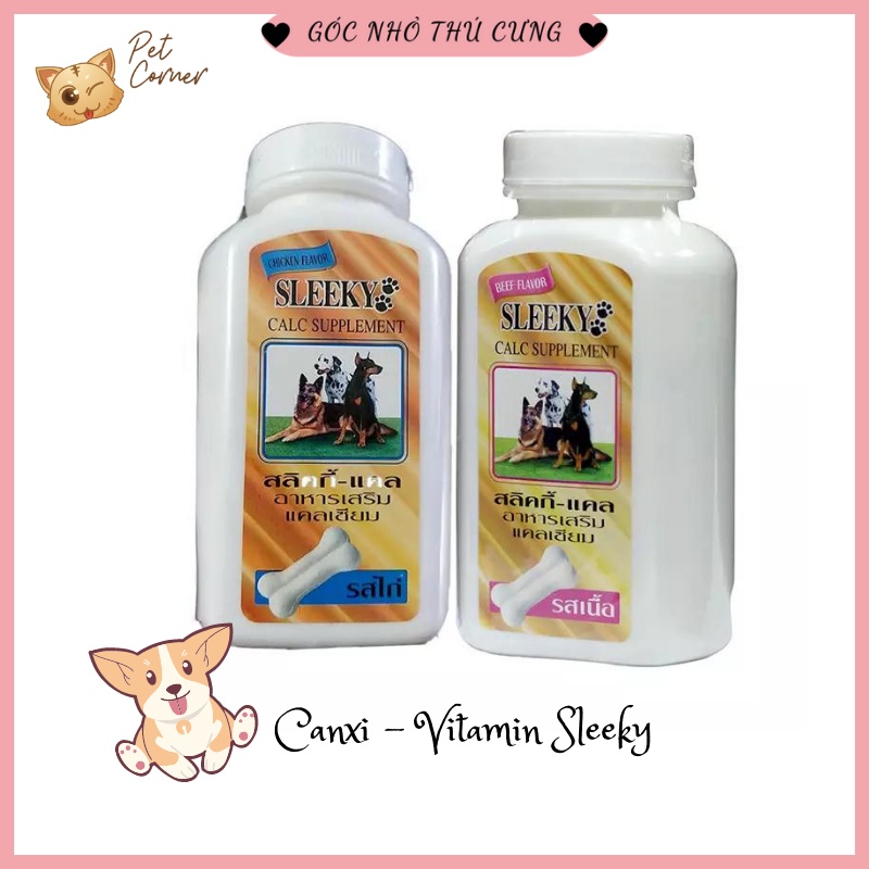 Canxi - Vitamin Thái Sleeky cho chó (Hộp 140 viên)