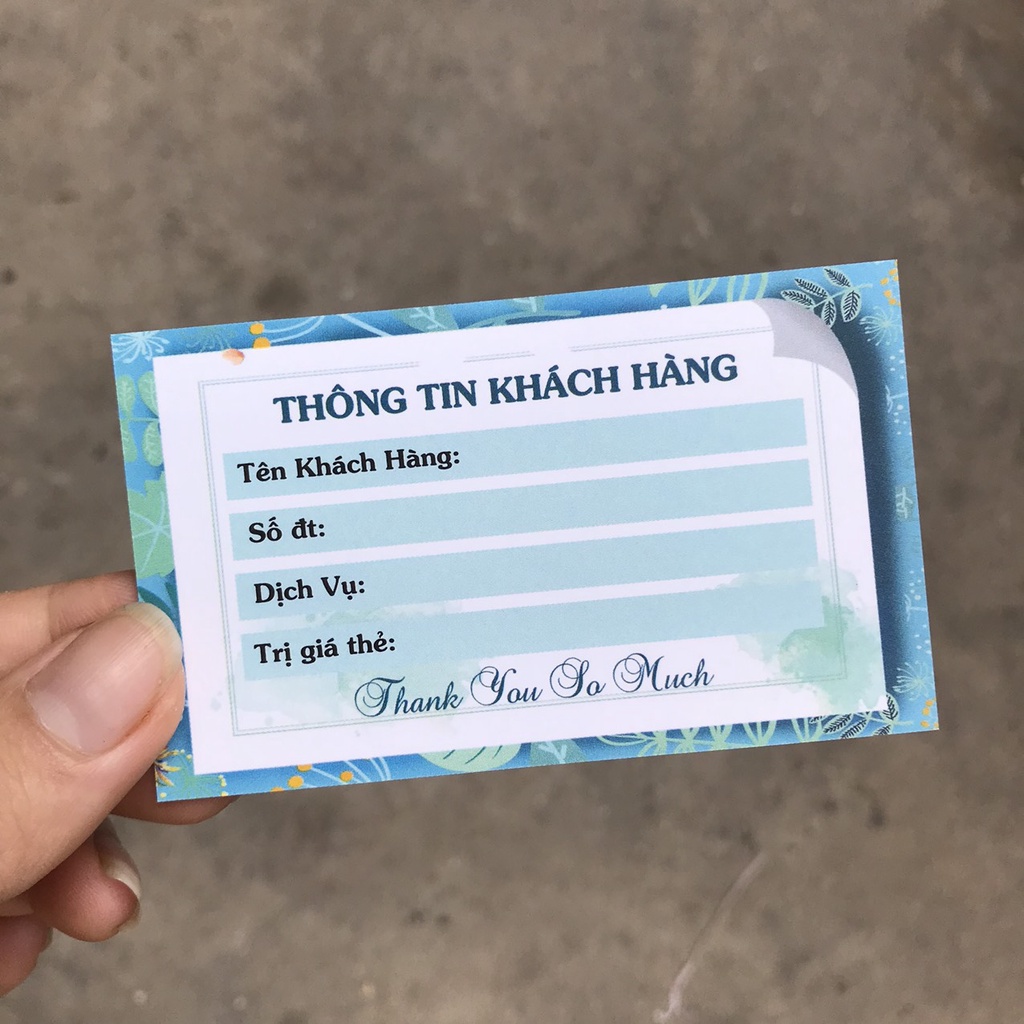 Phiếu tích điểm, thẻ tích điểm size 9x5.4cm 100 cái