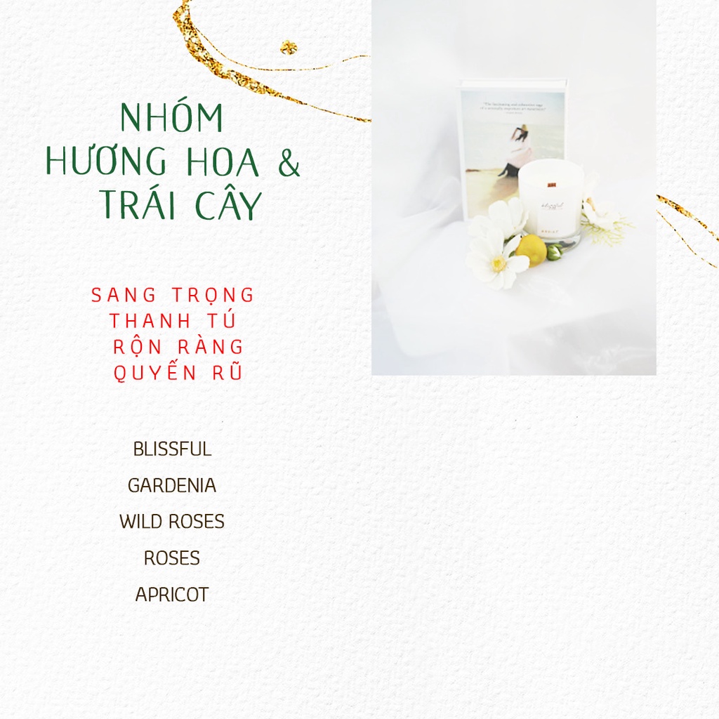 [11 mùi - 2 size] Nến thơm cao cấp - tinh dầu nước hoa sang trọng xuất khẩu Aurae, dùng trang trí nhà cửa và quà tặng