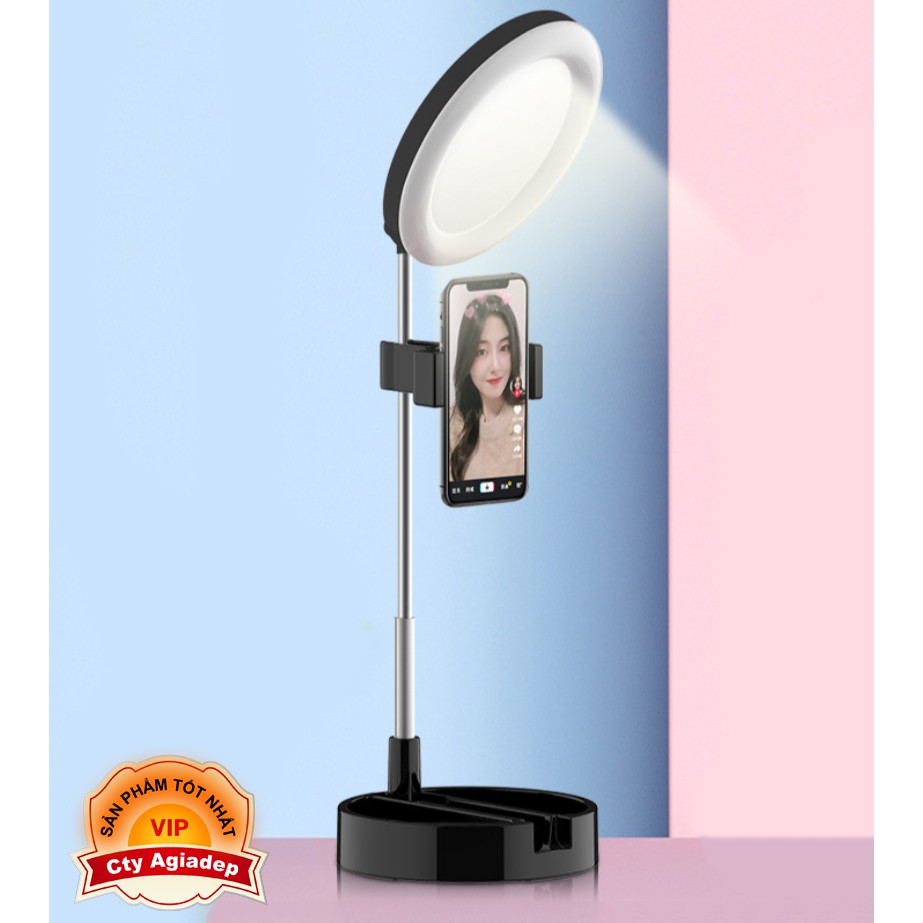 Gậy quay video Gấp gọn (Loại xịn) chụp ảnh livestream với đèn LED 3 màu Vàng-Cát-Trắng AGD 58cm G3