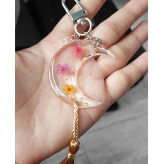 Móc khóa handmade Hoa Thật (thêm tên theo yêu cầu ) Keychain Lilande