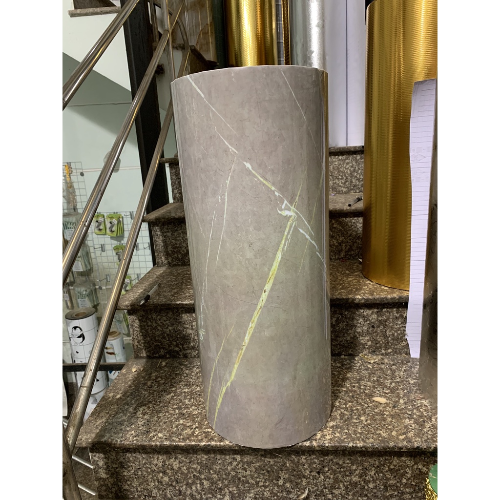 1 mét decal dán bếp tráng nhôm đá xám sợi xước khổ 60cm keo sẵn