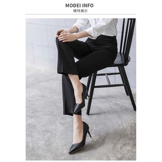 Giày cao gót, gót nhọn da lì chất da thật.