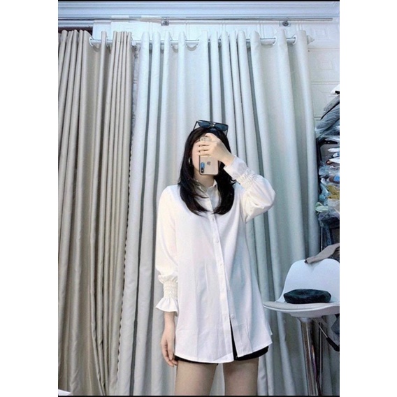 🎁sơ mi tay bồng ⚡️mặc kèm gile h ⚡️ảnh thật