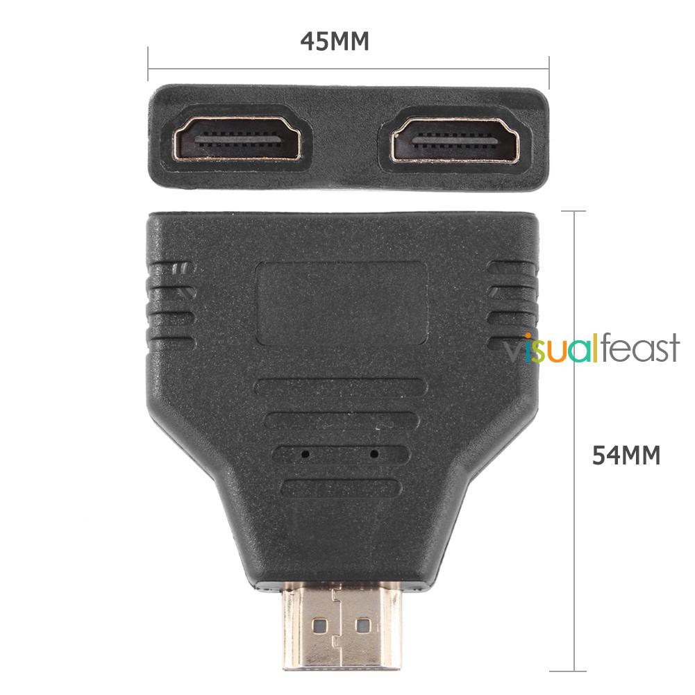 😉[Ready Stock/COD]😉HDMI Port Male to 2 HDMI Female 1 In 2 Out 1080P Splitter Adapter Converter