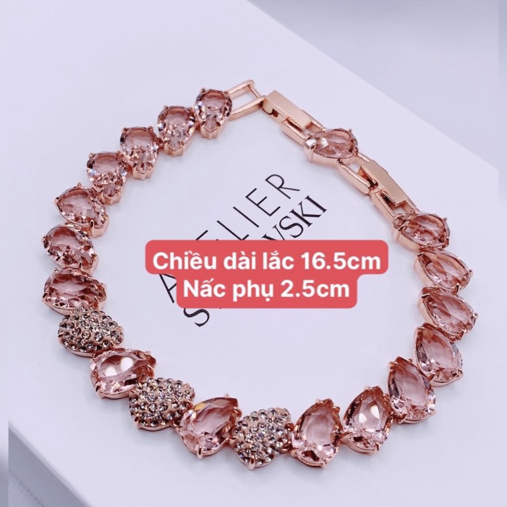 Vòng tay pha lê hồng Swarovski