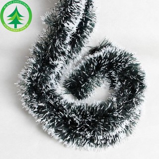 ( Hàng noel)Phụ kiện trang trí noel dây lá thông giả viền trắng dài 2m B7