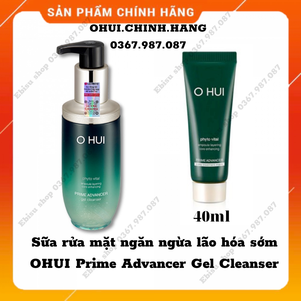 Sữa rửa mặt giúp căng bóng da Ohui Prime Gel Cleanser 40ml