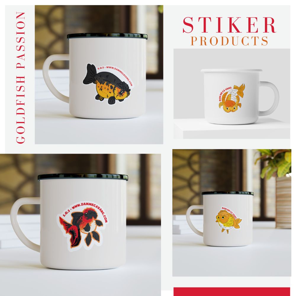 Sticker Giấy Dán Chống Nước Hình Cá Vàng Cute Nhãn Giấy Chống Nước Hình ...