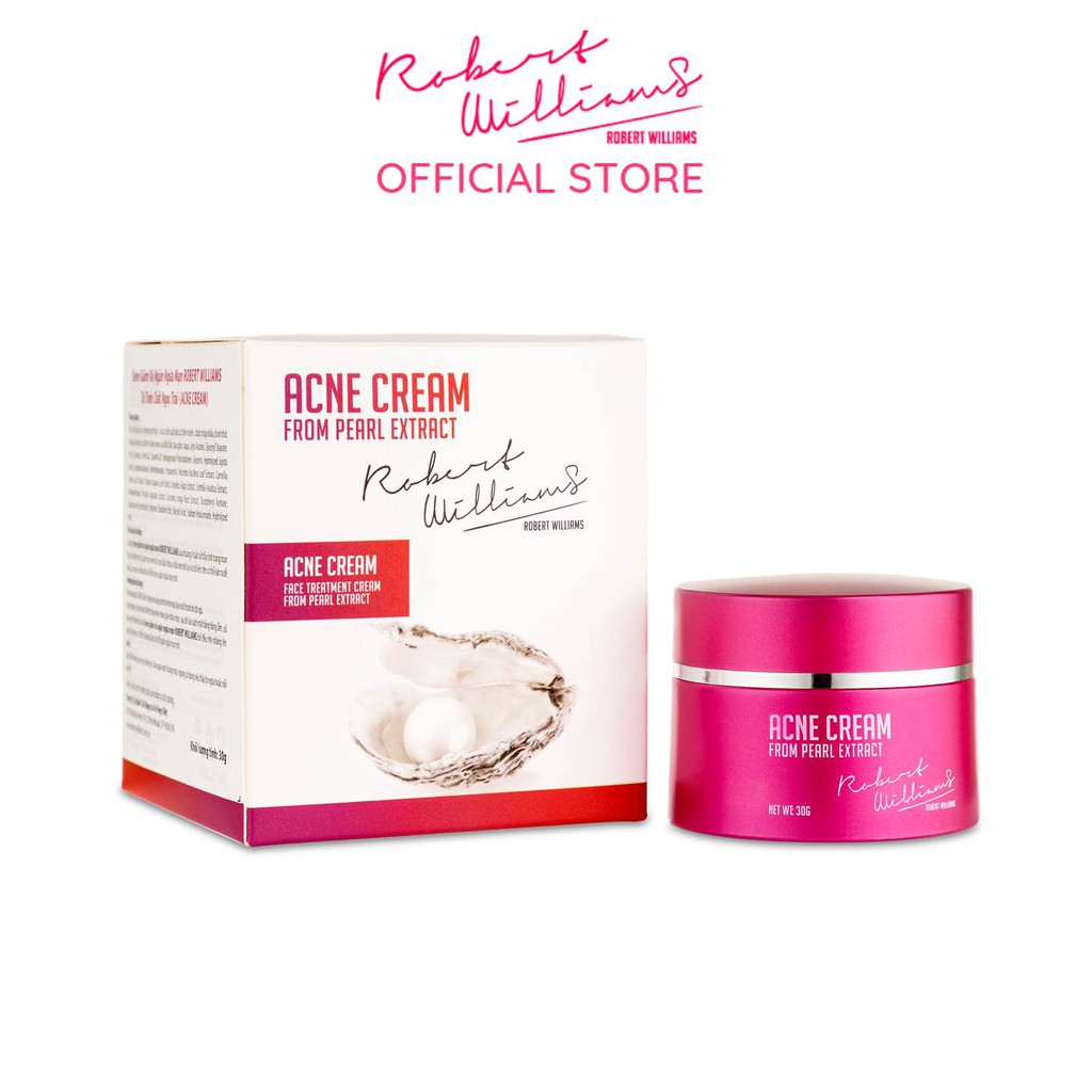 Kem dưỡng sáng giảm mụn mờ thâm Ngọc trai 30g ROBERT WILLIAMS Acne Cream