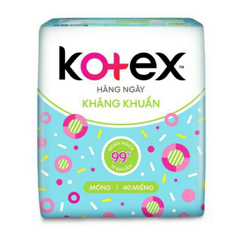 Băng vệ sinh Kotex hàng ngày kháng khuẩn - gói 40m