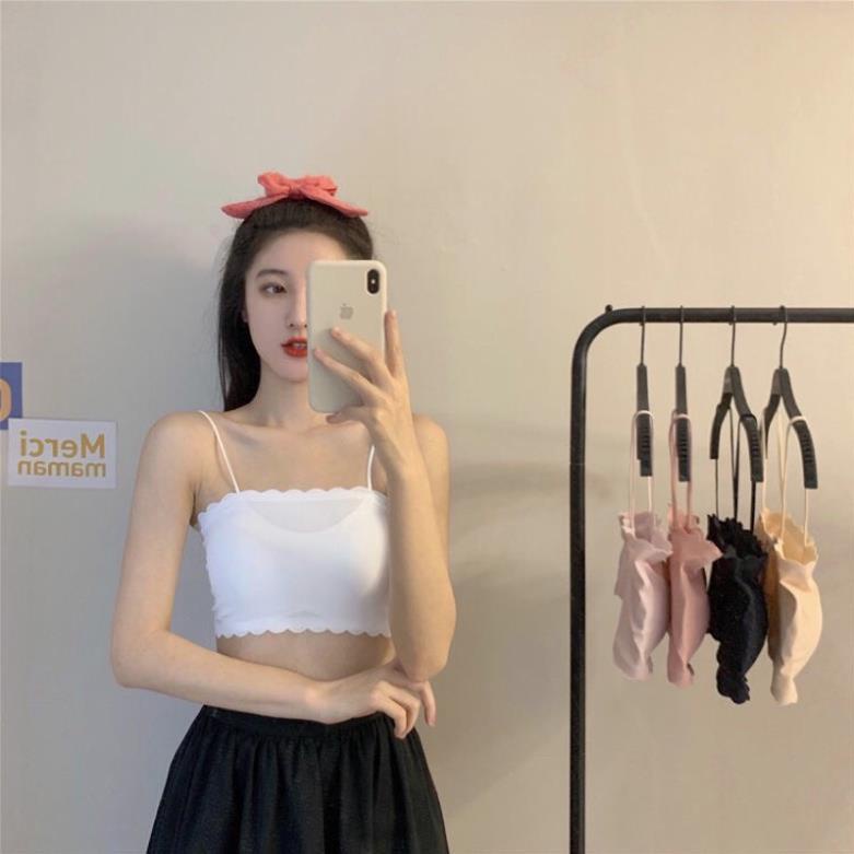 ❤️ Áo Bra Đúc Su Tăm Viền Sóng 2 Dây Mềm Mát Có Mút Ngực 235 ❤️
