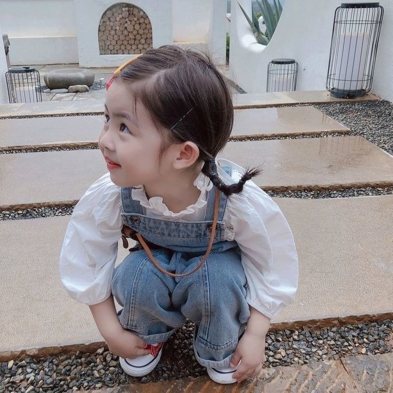 Quần Yếm Jean Thiết Kế Mới Thời Trang Mùa Xuân Thu Dành Cho Bé Gái