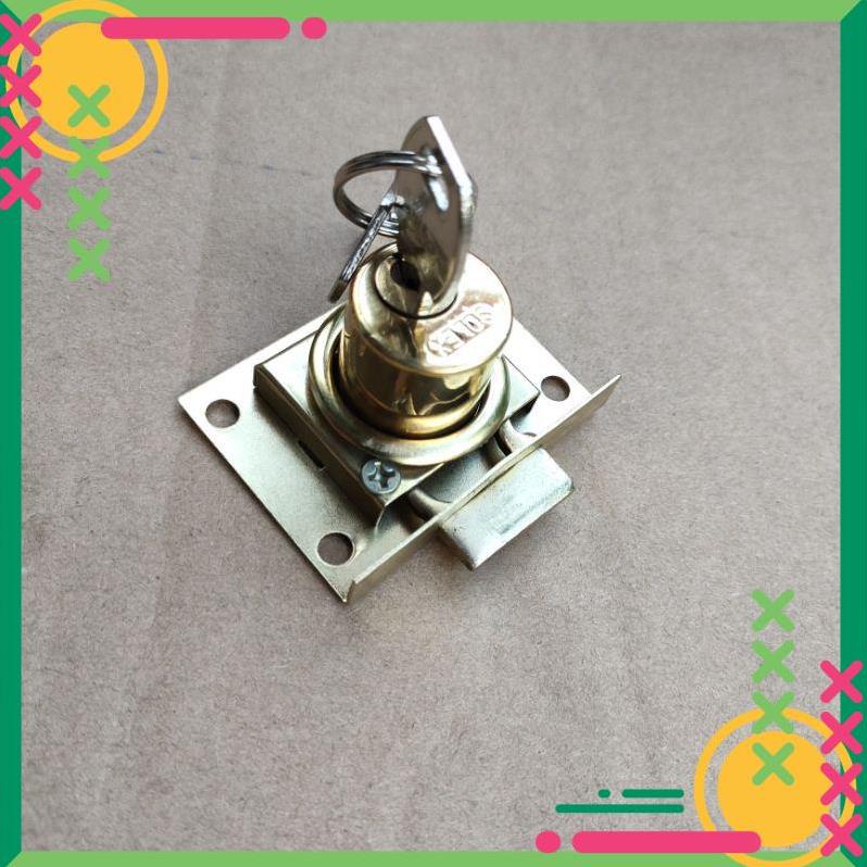 Ổ khóa hộc tủ gỗ vuông hình chữ nhật dài 3p 2 chìa khoá solex