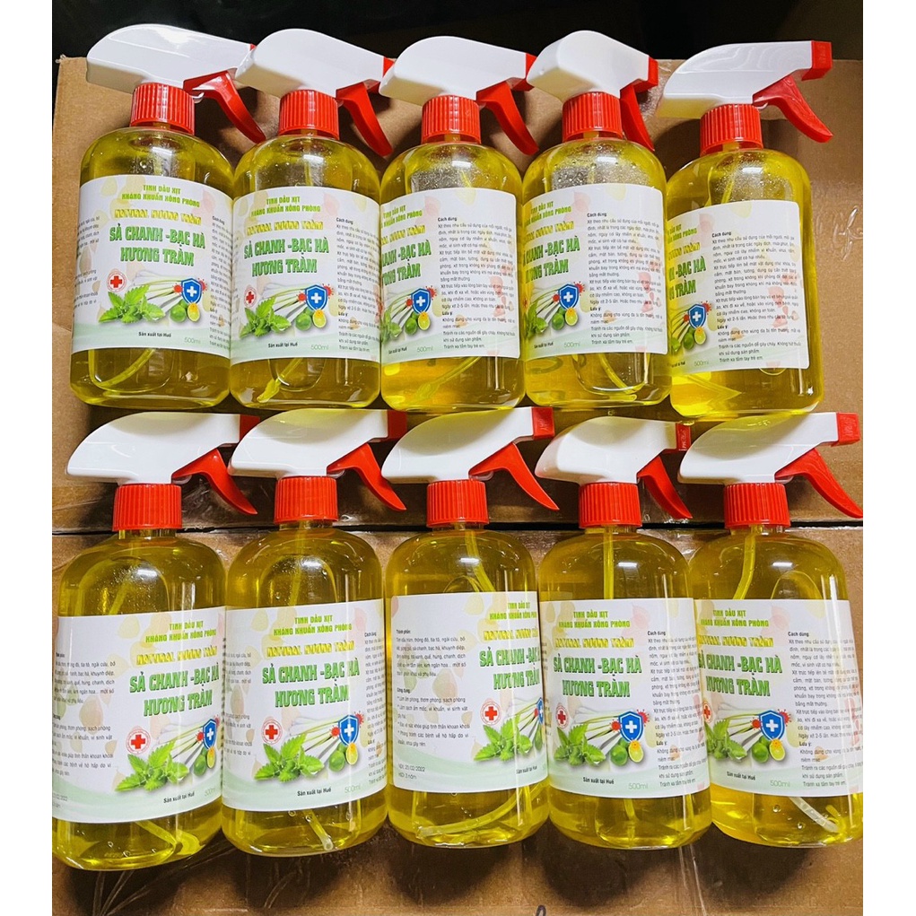 Tinh Dầu Xịt Kháng Khuẩn Xông Phòng 500ml Hương Tự Nhiên - Nhiều Mùi