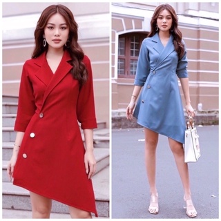 Đầm vest lệch tà 2 màu
