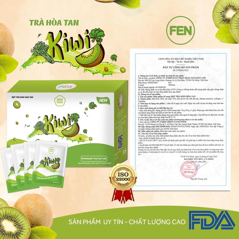 Nước trái cây giảm cân vị Kiwi - giam can an toan, hieu qua