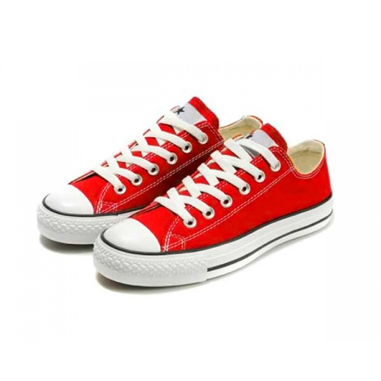 Giày Nữ, Giày Sneaker Vải - Đế Cao Su Cổ Thấp Màu Đỏ