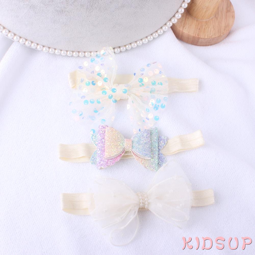 3 Băng đô co giãn phối ren hoa xinh xắn dành cho bé gái