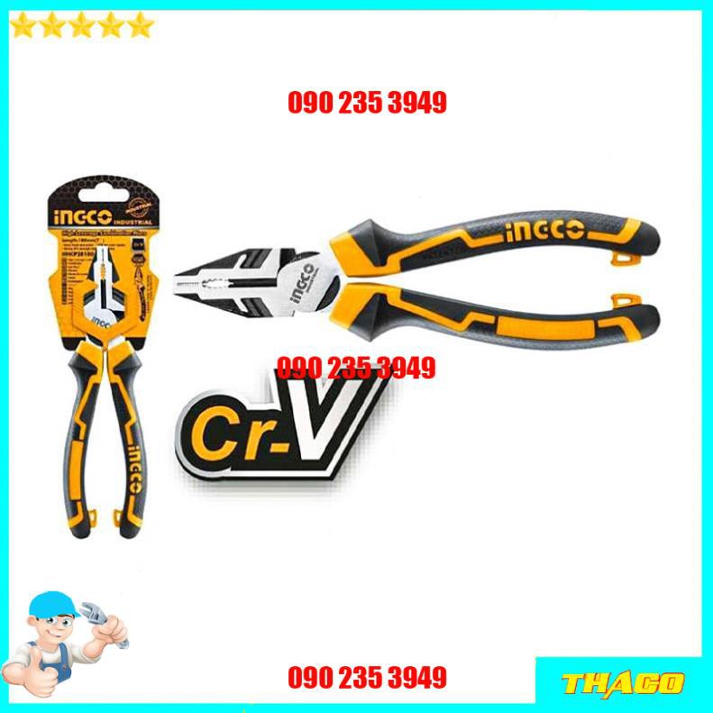 Kềm răng điện  7&quot; 8&quot; 9.5'' cao cấp lực nhẹ Total Ingco kìm thép Cr-V tay cầm cách điện tuốt dây cắt cáp nhổ đinh 1234