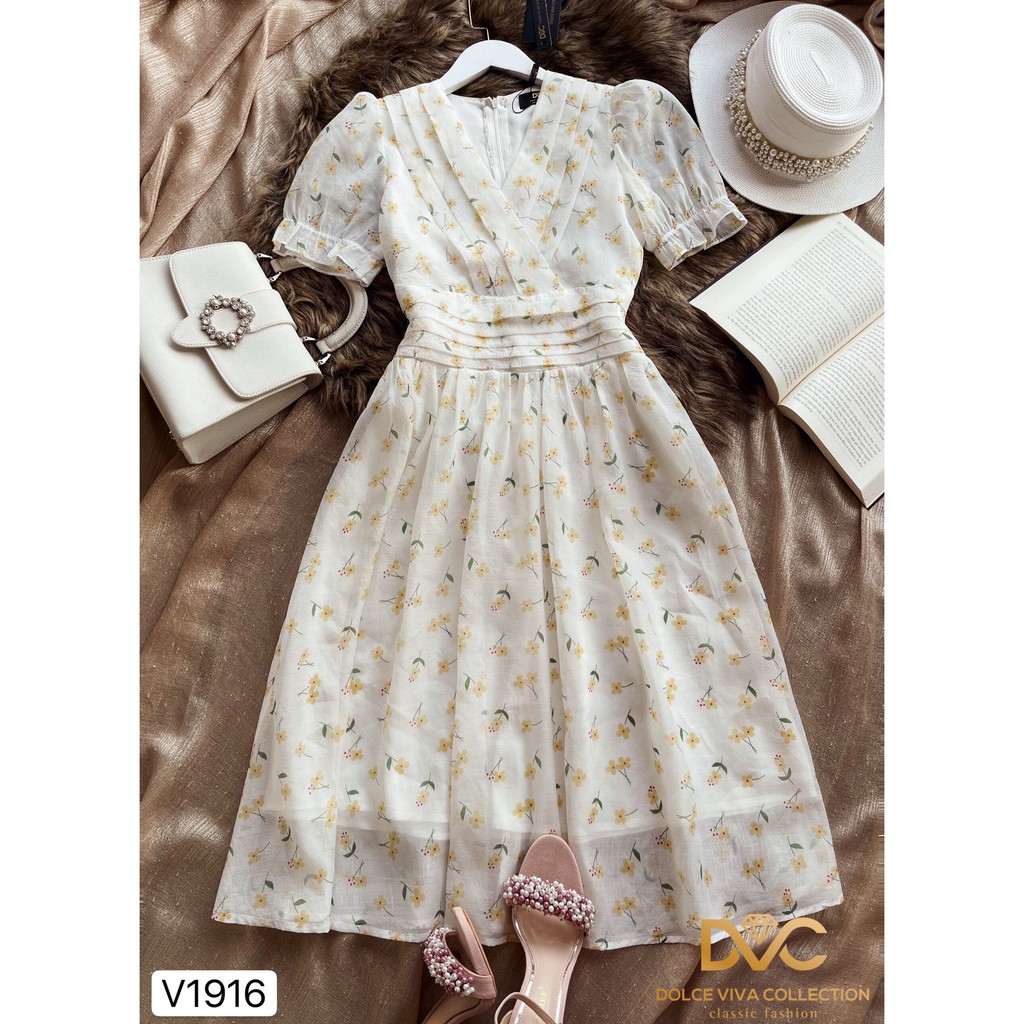 [Mã FAGREEN1505 giảm tới 30K đơn 99K] Váy xòe thiết kế V1916 - Đẹp Shop DVC (Kèm ảnh thật trải sàn do shop tự chụp) | BigBuy360 - bigbuy360.vn