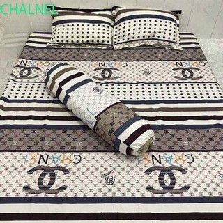 Bộ Chăn Ga Gối Combo 5 Món - Chanle Kẻ ( 1 Drap + 2 Vỏ Gối Nằm + 1 Chăn Hè + 1 Vỏ Gối Ôm Không Phai , Không Xù Siêu đẹp